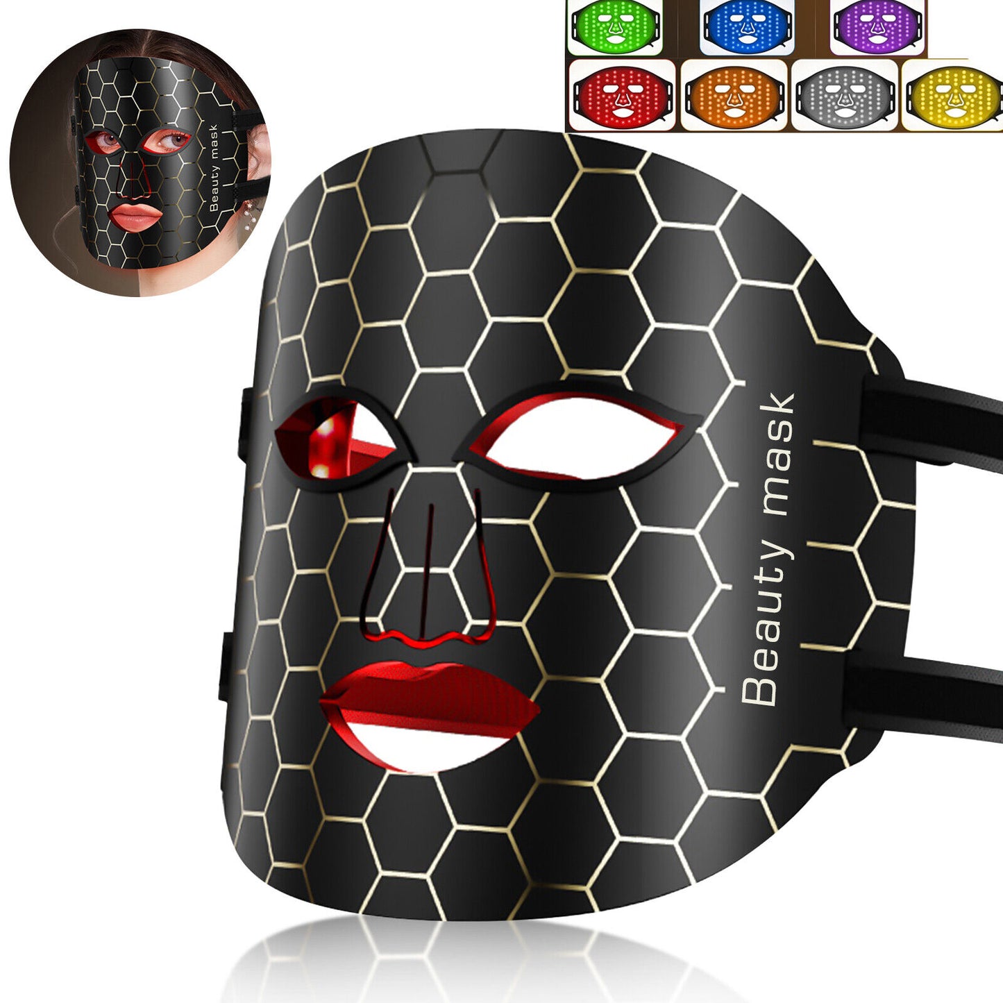 new Photon LED Light Face Mask Facial Skin Care 7 Colors Rejuvenation Beauty Machine