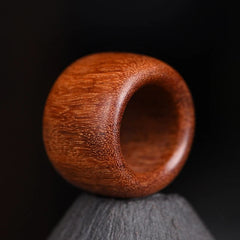 Indonesian Rosewood Thumb Ring Gold Star Wood Band Unisex Gift 07FC0E-D4 - KOEEK