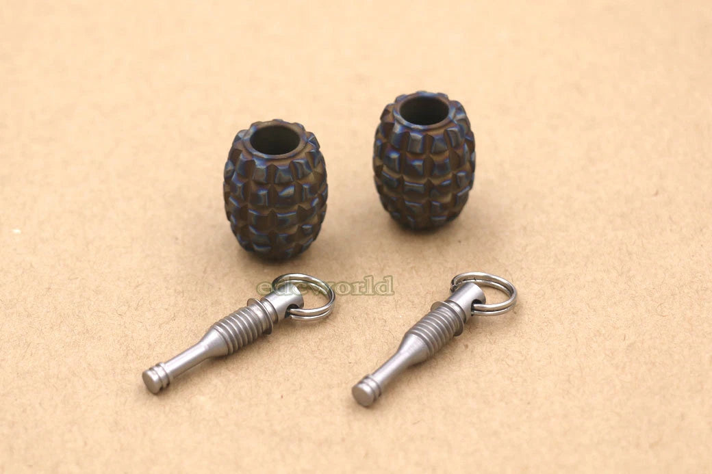 Titanium Alloy Parachute Cord Lanyard Knife Bead Key Chain Pendant DIY EDC  Tool 07FC0E-D4 - KOEEK