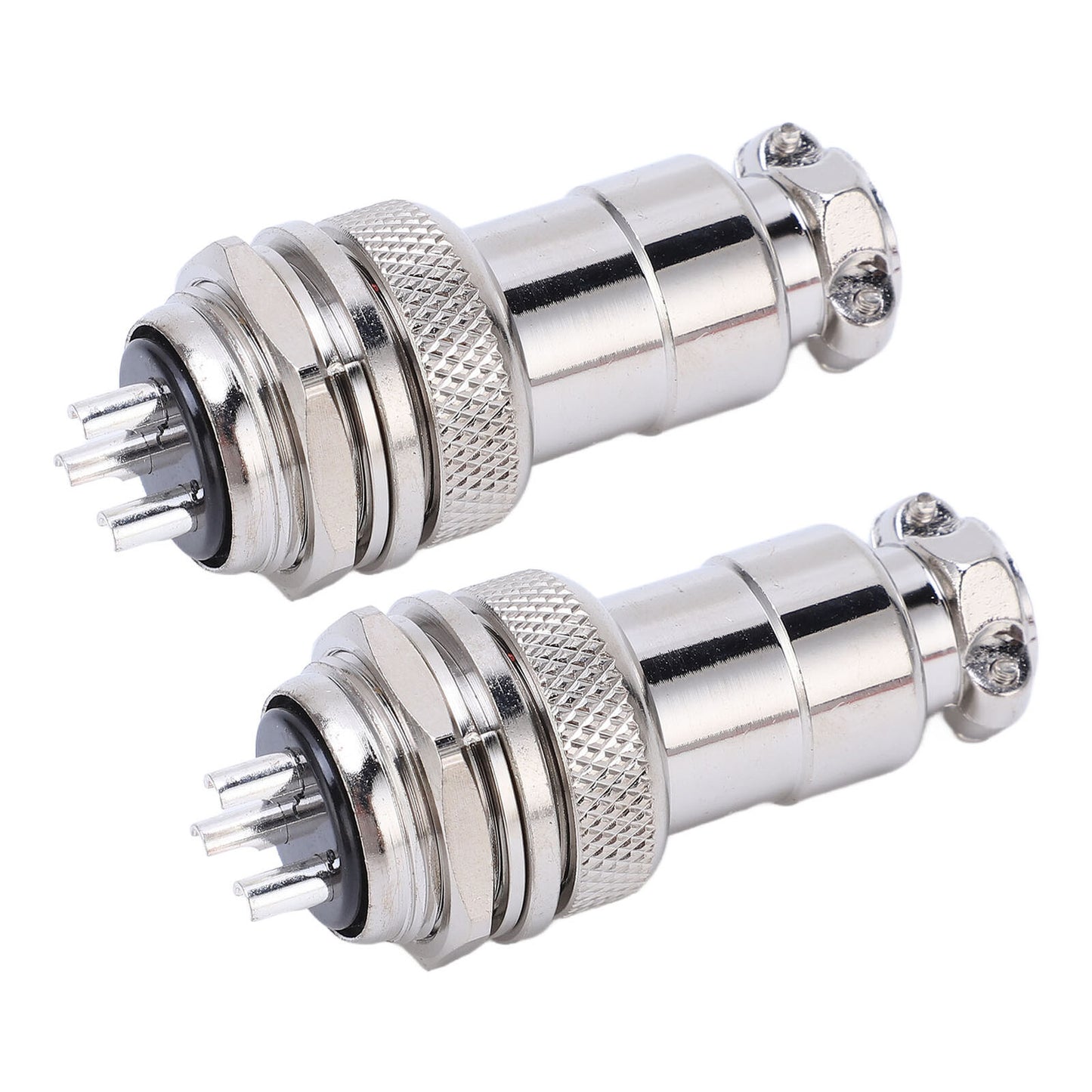 new 2Pcs/set 3 Pin Ation Plug Socket Connector Copper Silver Plated Connectors koeek - KOEEK