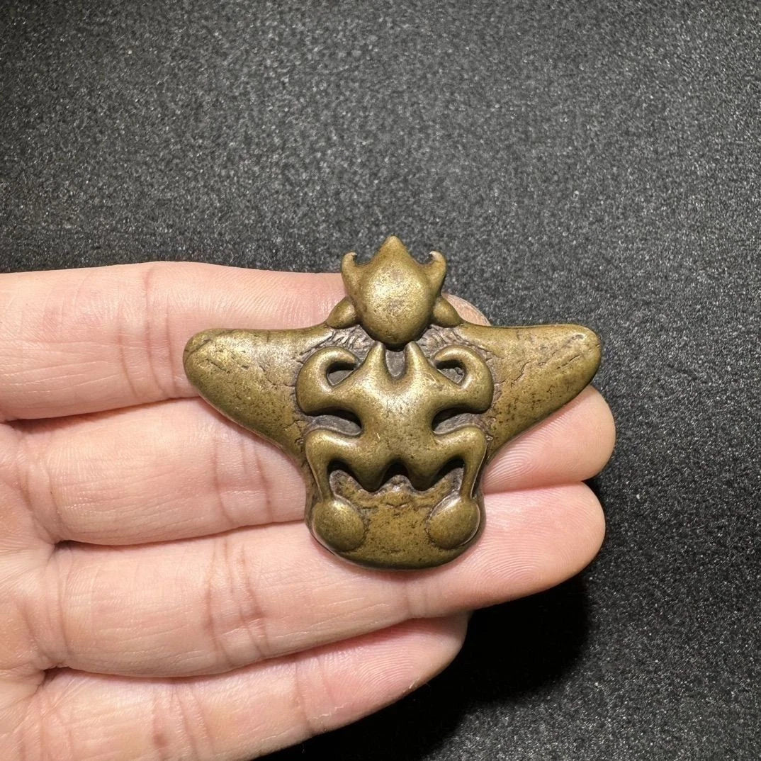 Tibetan Brass Garuda Gold Wing Pendant Amulet Toujia Guardian Bird Necklace 07FC0E-D4 - KOEEK