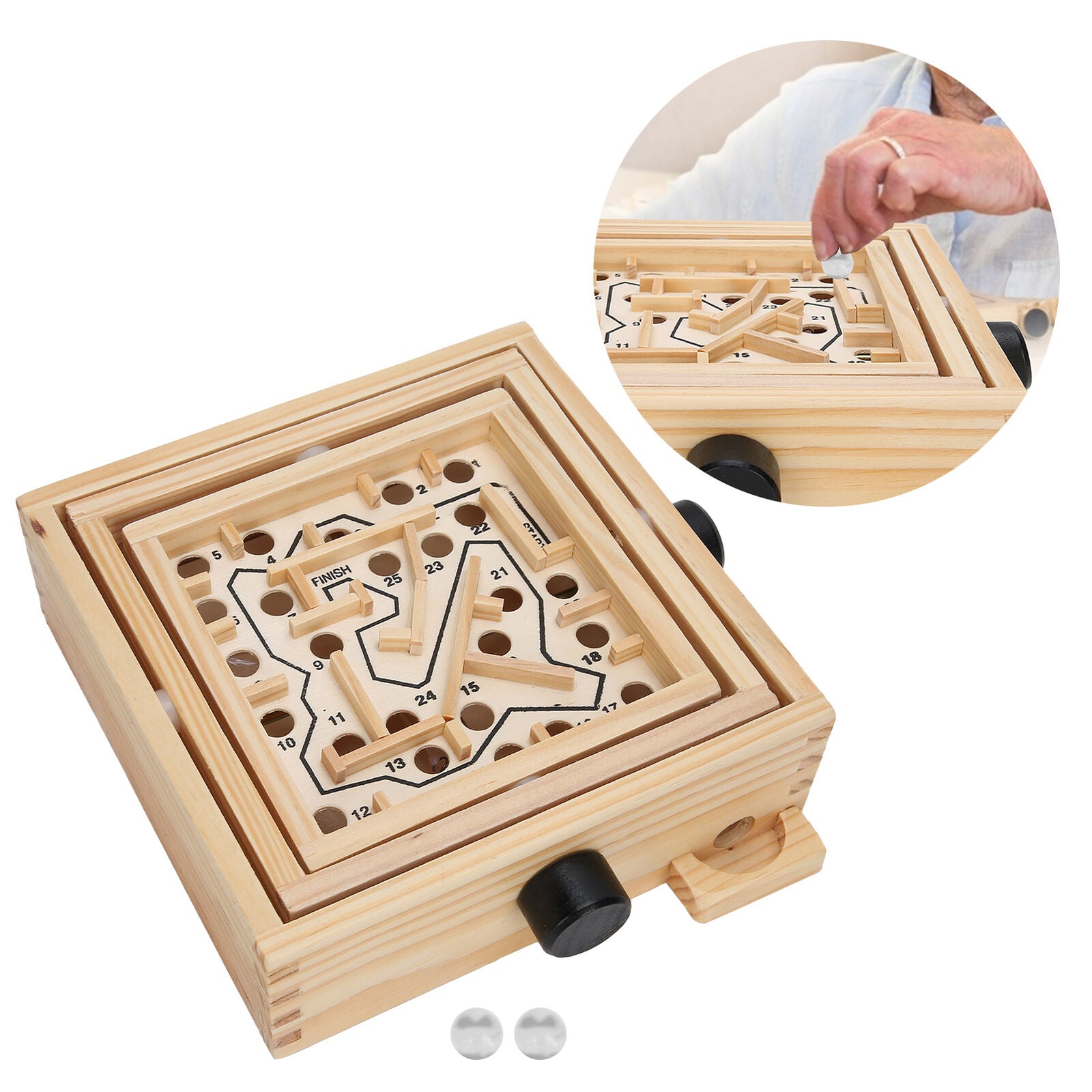 new Wooden Maze Puzzle Toy Balances Board Table Maze Game Prevent Dementia For E HPT koeek - KOEEK