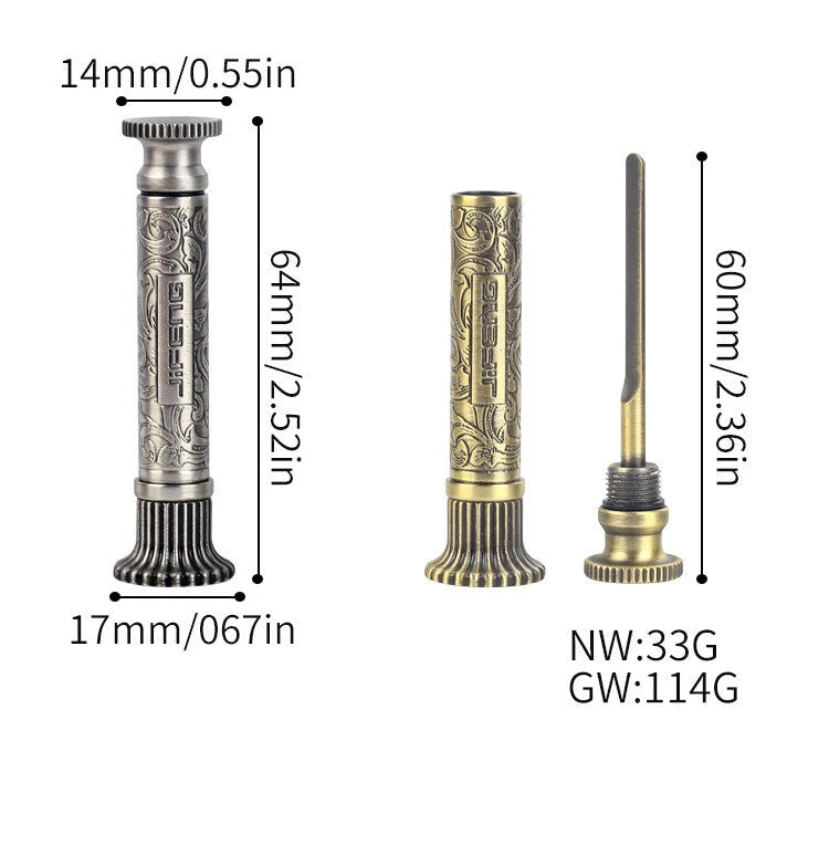 2 in 1 Vintage Brass Tang Grass Pipe Tamper Press Stick Tobacco Cleaner Tool 07FC0E-D4 - KOEEK