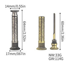 2 in 1 Vintage Brass Tang Grass Pipe Tamper Press Stick Tobacco Cleaner Tool 07FC0E-D4 - KOEEK