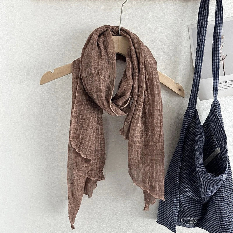 Unisex Plain Color Neutral Plain Color Preppy Thin Scarf  Soft Shawl Bandana 07FC0E-D4 - KOEEK