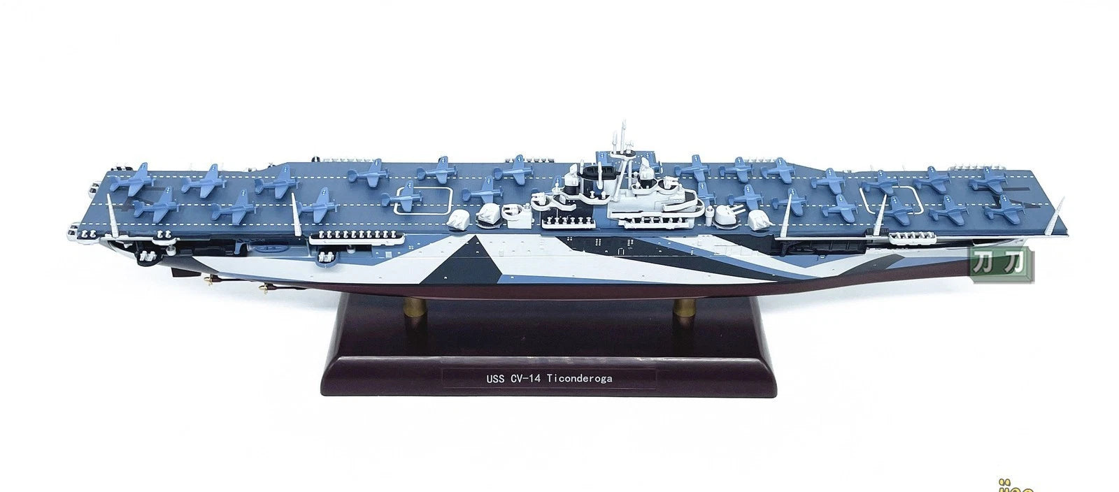 1/1000 WWII US Aircraft Carrier Ticonderoga-class Cruiser CV-14 Model Toy W/base 07FC0E-D4 - KOEEK