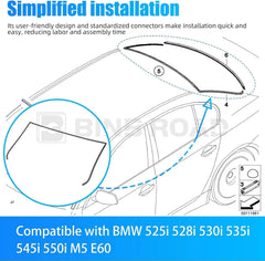 Rear Upper Lower Windshield Moulding Seal Set For BMW E60 545i 550i 525i 535i 07FC0E-D4 - KOEEK