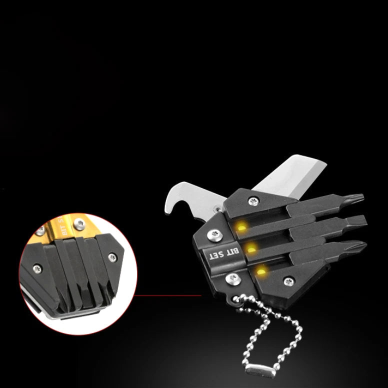 EDC Multi Tools Mini Portable Gadget 14-in-1 Pocket Multi Tool Keychain Key Ring 07FC0E-D4 - KOEEK