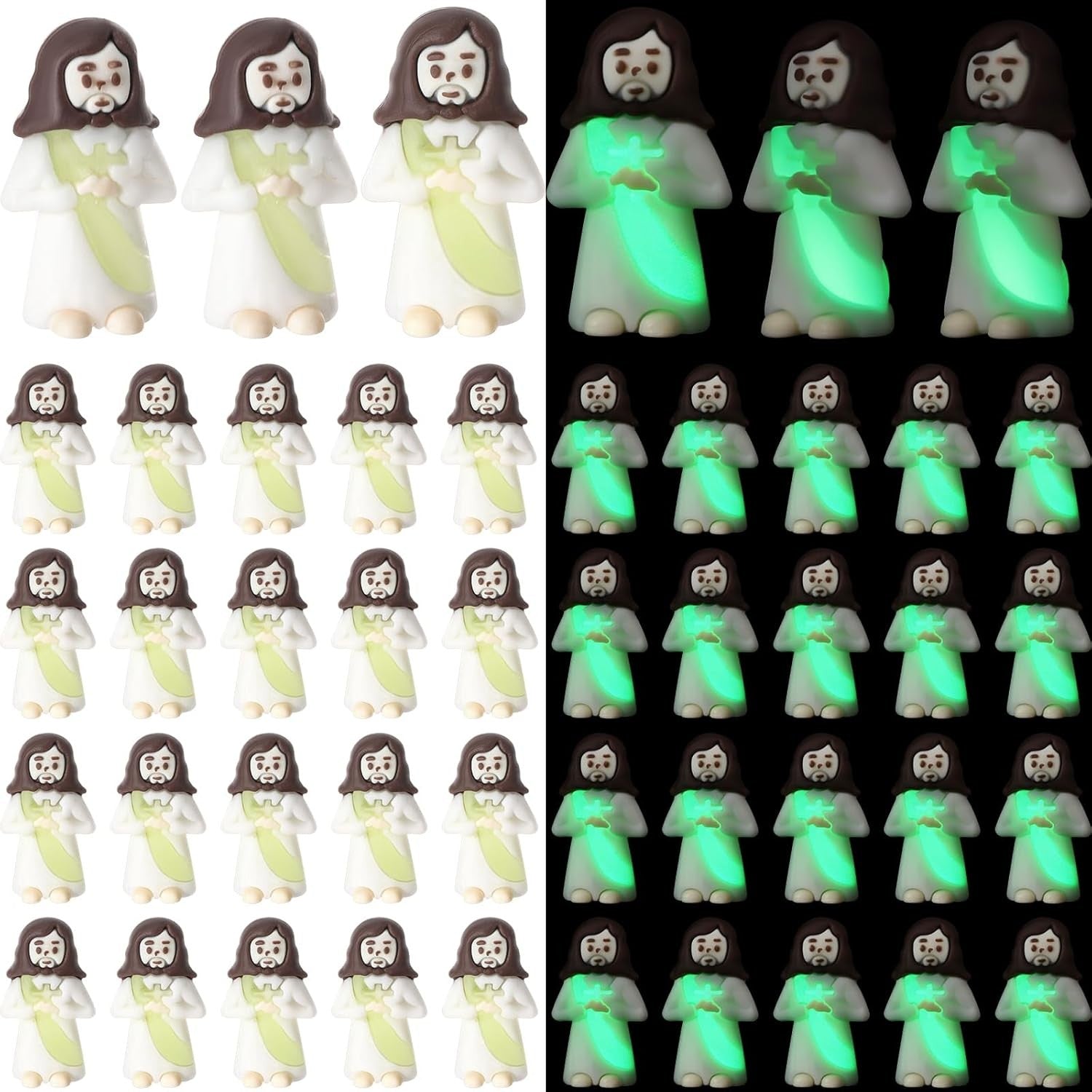 new 50 Pcs Luminous Mini Jesus Figures Figurines Glow in the Dark to White 07FC0E-D4 - KOEEK