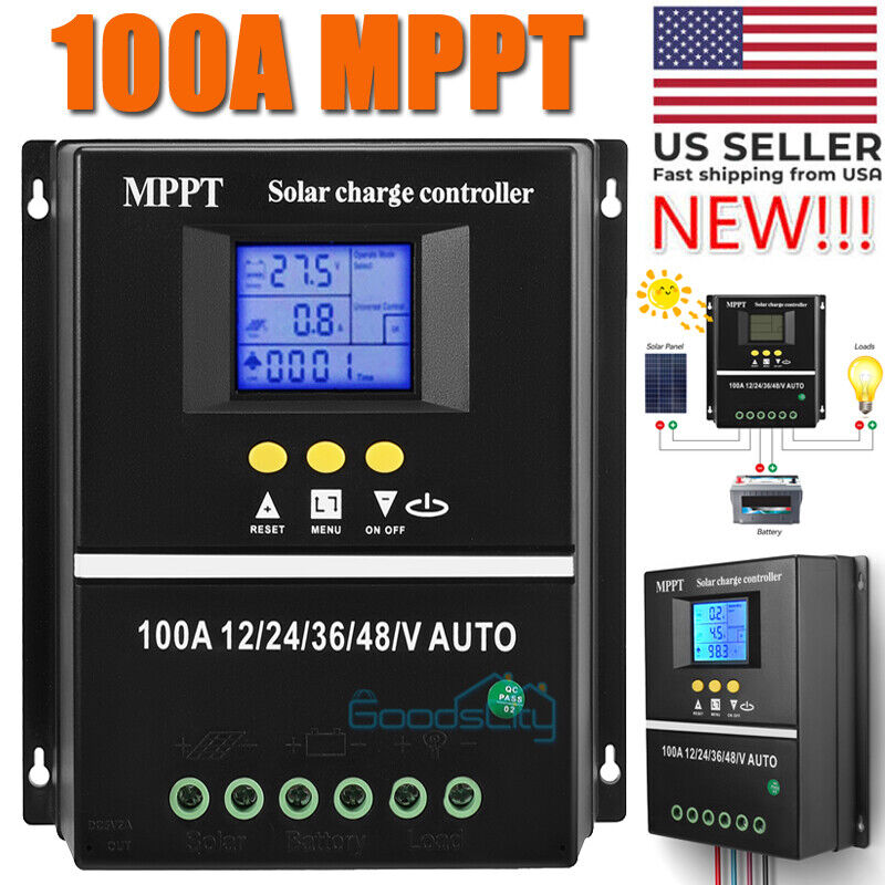 ny 12/24V 60/80/100A MPPT Solar Charge Controller Panel Batteriregulator Dual USB