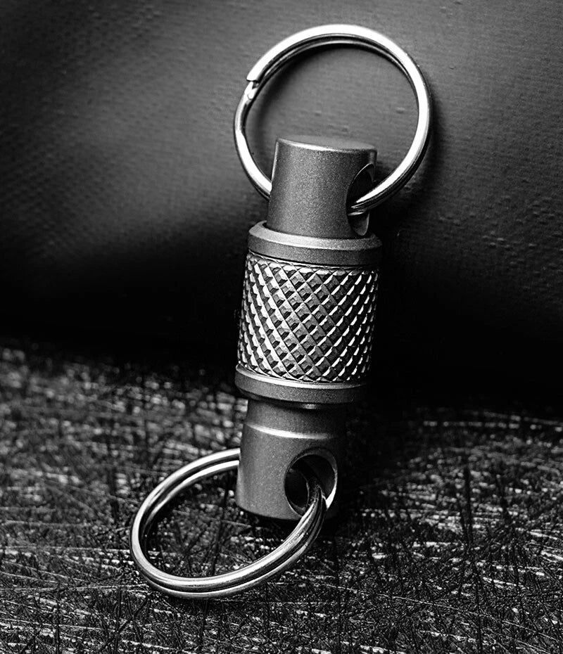 360 Degree Rotating Titanium Alloy Gimbal Keychain w/ Key Ring Car Keychain EDC 07FC0E-D4 - KOEEK