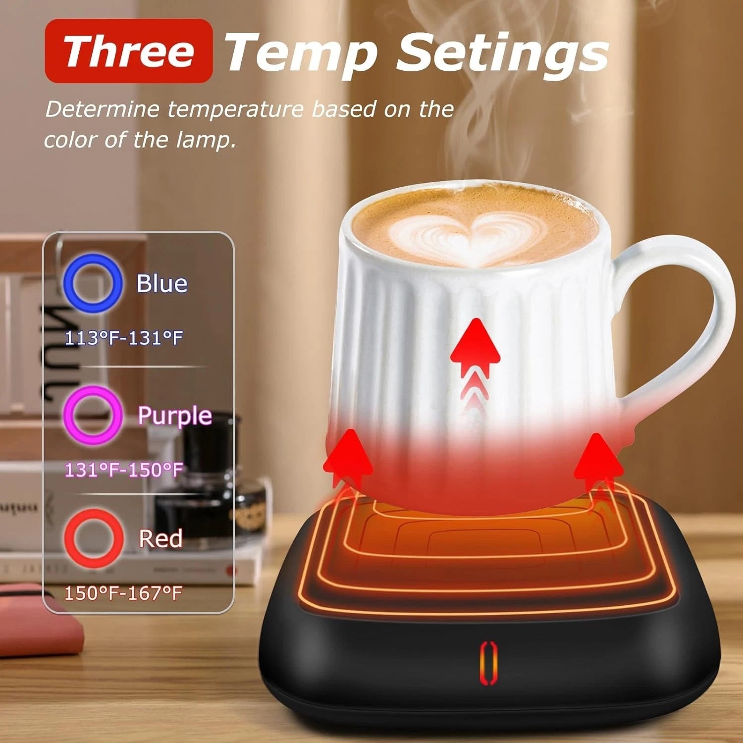 Large candle warmer with 6-hour automatic shut-off function, coffee cup warmer 07FC0E-D4 - KOEEK