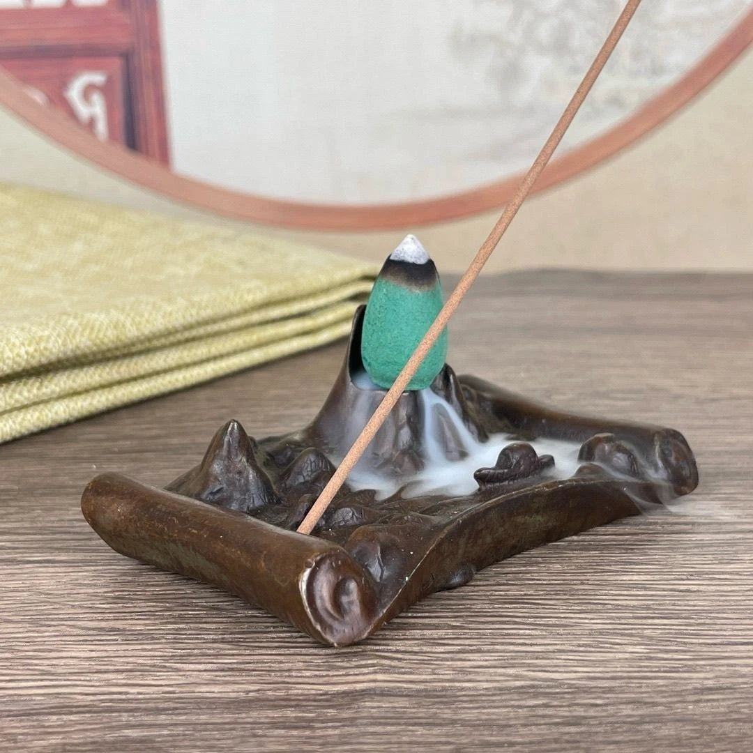 Backflow Mountain Stream Incense Burner Sandalwood Aromatherapy Tea Art Decor 07FC0E-D4 - KOEEK