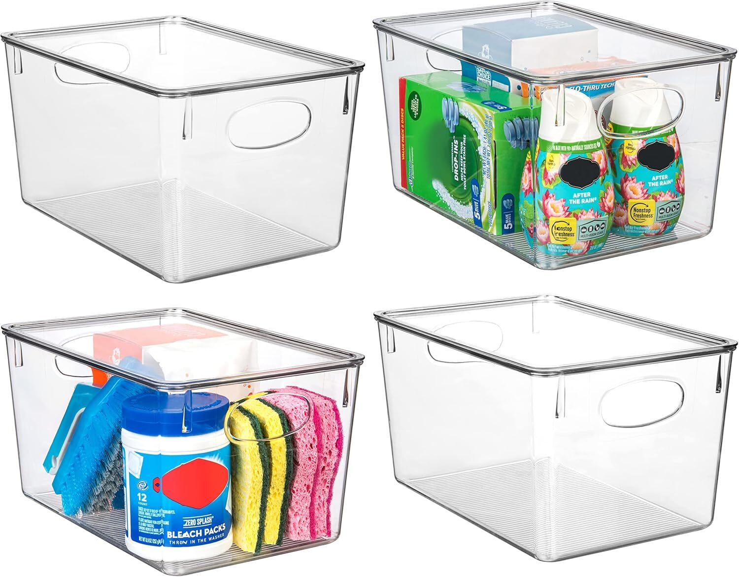 new ClearSpace Plastic Storage Bins With lids – Perfect Pantry 4 Pack, Clear CLEARSPACE - KOEEK