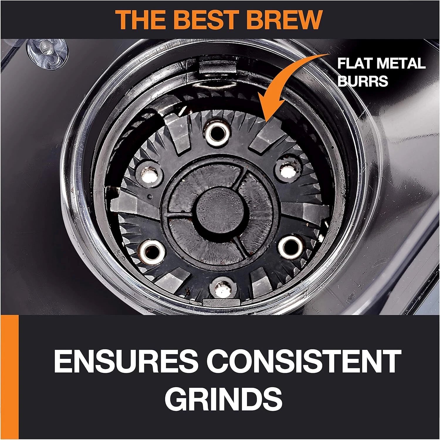 Precision Flat Burr Coffee Grinder, 12 Fineness of Grind Settings, Black 07FC0E-D4 - KOEEK