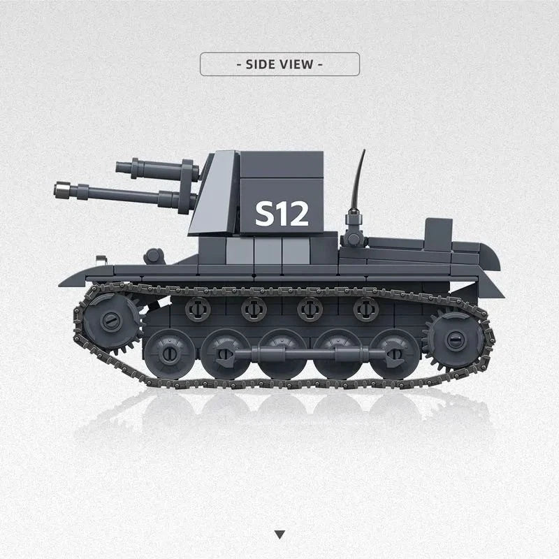 1:35 WWII German Panzer I Tank Destroyer Building Blocks Model Military Toy 07FC0E-D4 - KOEEK