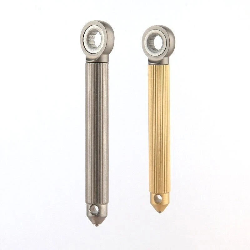 EDC Outdoor Keychain Titanium Brass S2 Steel Multi Tools Card Screwdriver Pocket 07FC0E-D4 - KOEEK