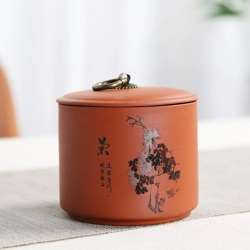 1pc Purple Clay Tea Jar Travel Tea Bag Storage Box Portable Sealed Tea Caddy 07FC0E-D4 - KOEEK