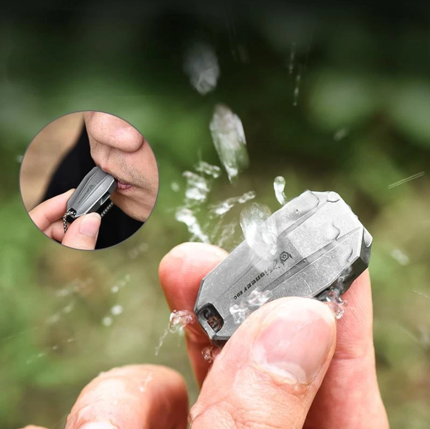 Titanium Safety Whistle Emergency Whistle Outdoor Hiking Hunting Survival EDC 07FC0E-D4 - KOEEK