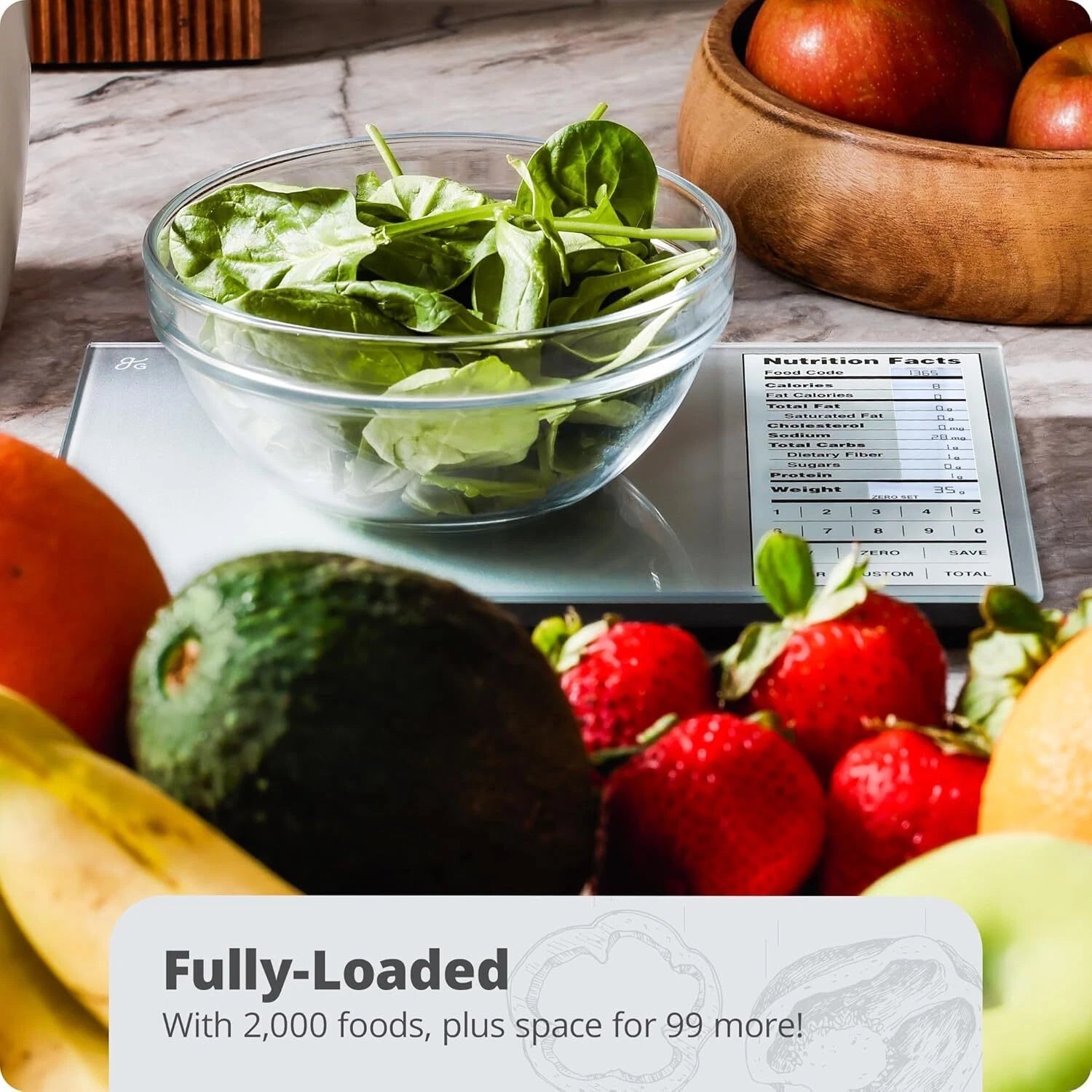 Food Grade Glass, Calorie Counting Scale, Meal Prep Scale, Weight Loss Scale 07FC0E-D4 - KOEEK