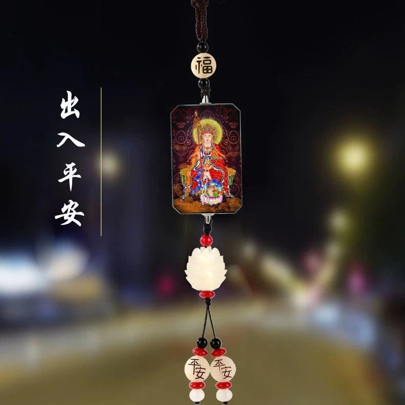 Ksitigarbha Bodhisattva Car Hanging Ornament Buddha Rearview Mirror Pendant Gift 07FC0E-D4 - KOEEK