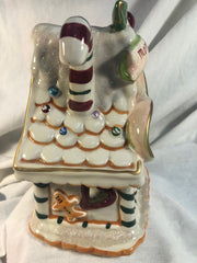 Blue Sky Clayworks Christmas Gingerbread House MOM'S COOKIE COTTAGE Tea Light BLUE SKY - KOEEK