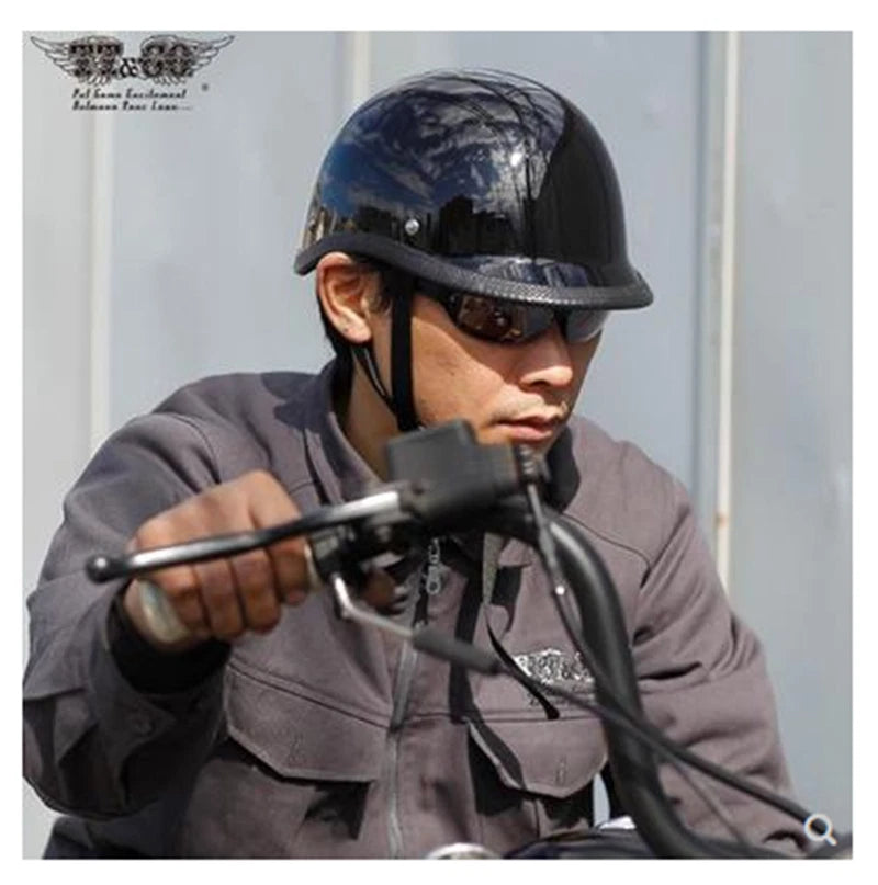 Japan Half Helmet Water Scoop Retro  FRP Helmet Rider 07FC0E-D4 - KOEEK