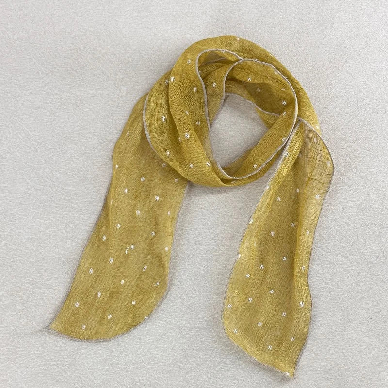 Womens  Linen Preppy Solid Necktie Thin Scarf Neckerchief Scarves Accessory 07FC0E-D4 - KOEEK