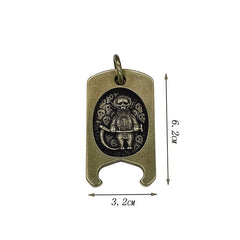 Retro Brass Skull Personality Penant Card Keychain Fashion Necklace Opener EDC 07FC0E-D4 - KOEEK