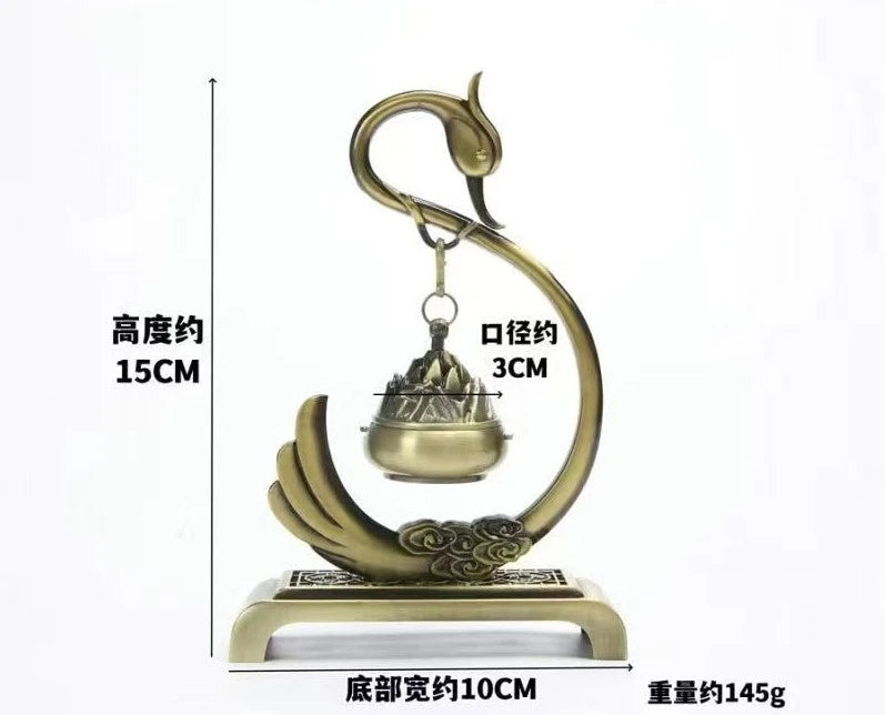 Small Hanging Boshan Incense Burner Chinese Style Craft Indoor Decor Censer 07FC0E-D4 - KOEEK