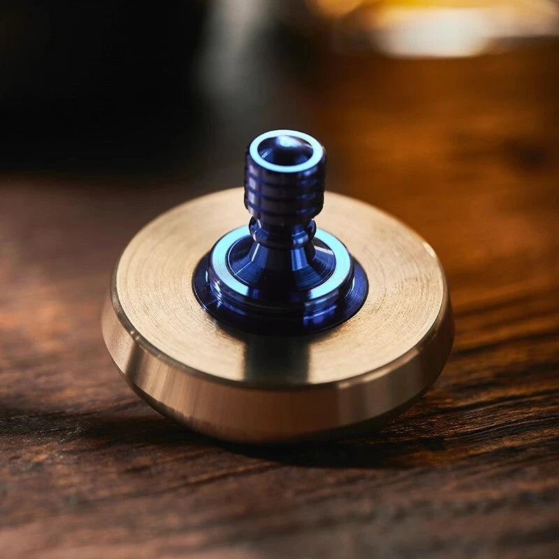 Titanium Brass Spinning Top EDC Toy Top Spinner Mental Stress Relief Fidget Toys 07FC0E-D4 - KOEEK