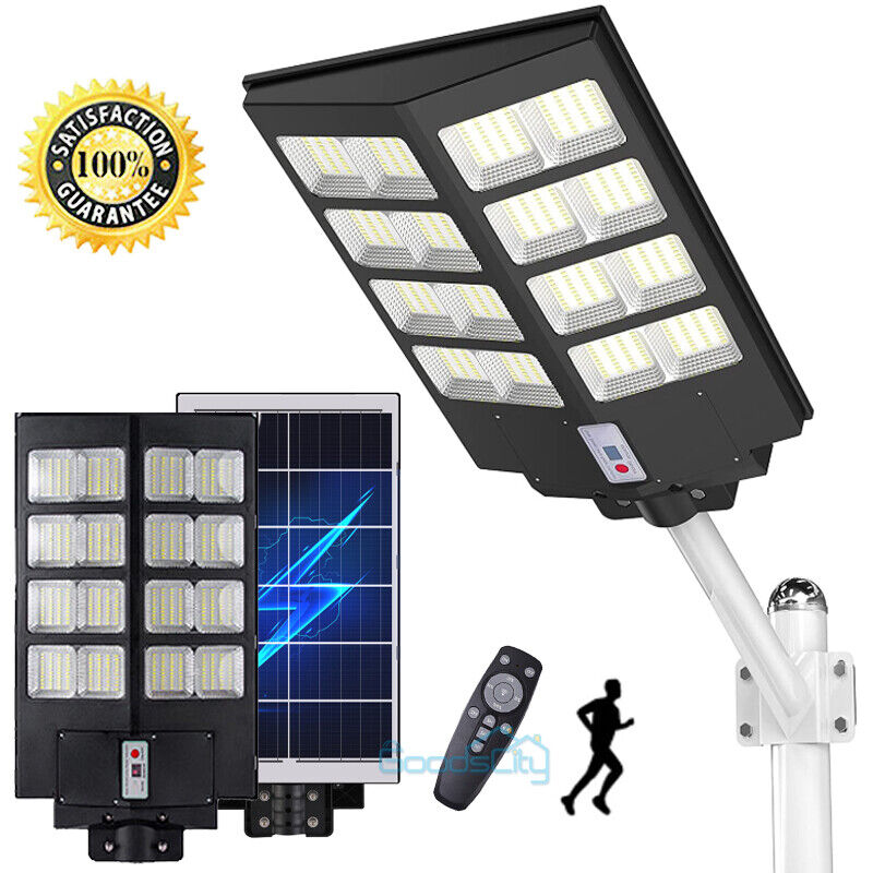 nye Solar Street Lights Commercial 6500K for Basketball Court Road Playground 2 PACK