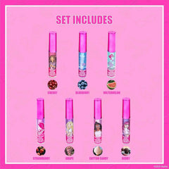 Barbie 7-Piece Lip Gloss Set for Girls Kids Makeup Gift Party Favor Toy BARBIE - KOEEK