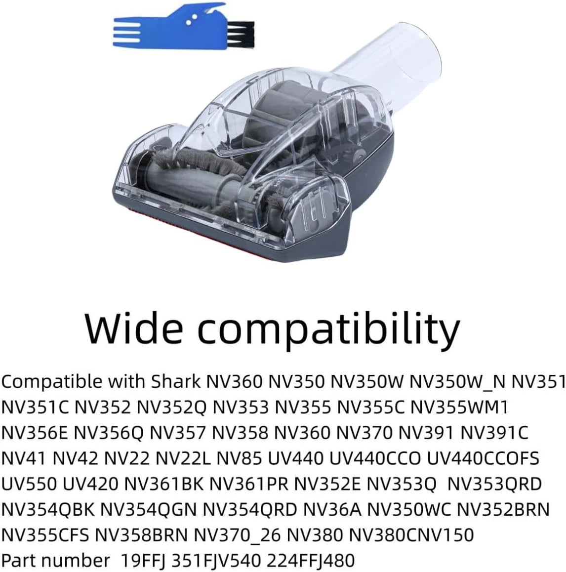 Upgraded pet hair power brush head accessory,vacuum cleaner replacement partgray 07FC0E-D4 - KOEEK