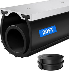 new Garage Door Bottom Seal, 20FT Weather Stripping Rubber Seal with Black 07FC0E-D4 - KOEEK