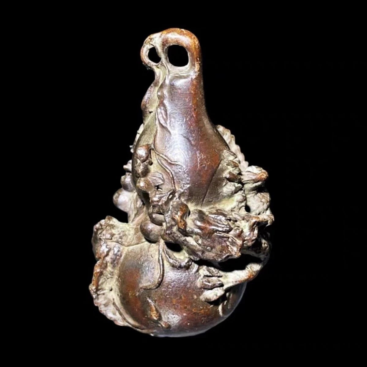 Solid Brass Dragon Gourd Figurine Taiji Bagua Fu Lu Feng Shui Home Decor 07FC0E-D4 - KOEEK