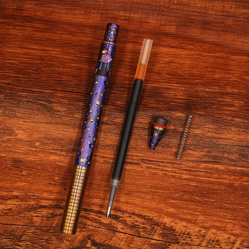 Titanium Practical Ballpoint Pen Signature Pen EDC Pocket Office Metal Pen 07FC0E-D4 - KOEEK