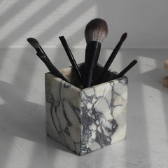 Marble toothbrush holder for bathroom, natural marble makeup brush holder 07FC0E-D4 - KOEEK