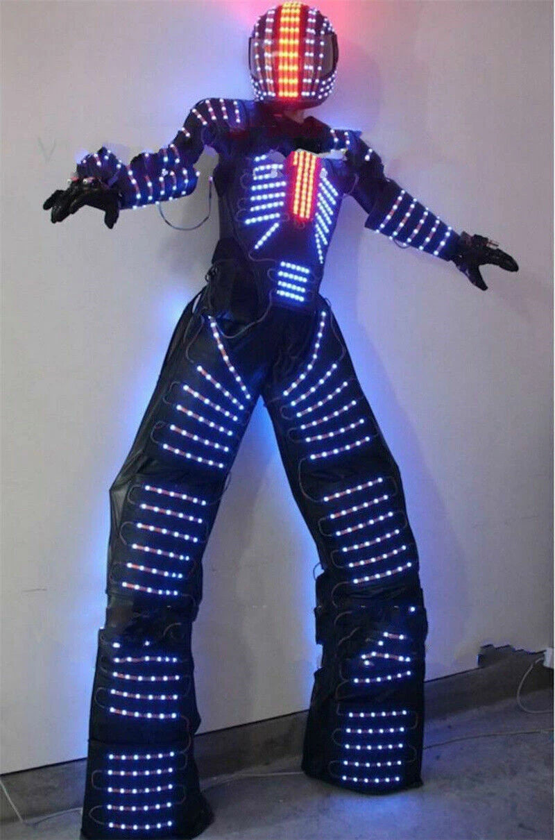 7 Color LED Change Robot Costume Clothing Suit Illuminated Dance Remote Control 07FC0E-D4 - KOEEK