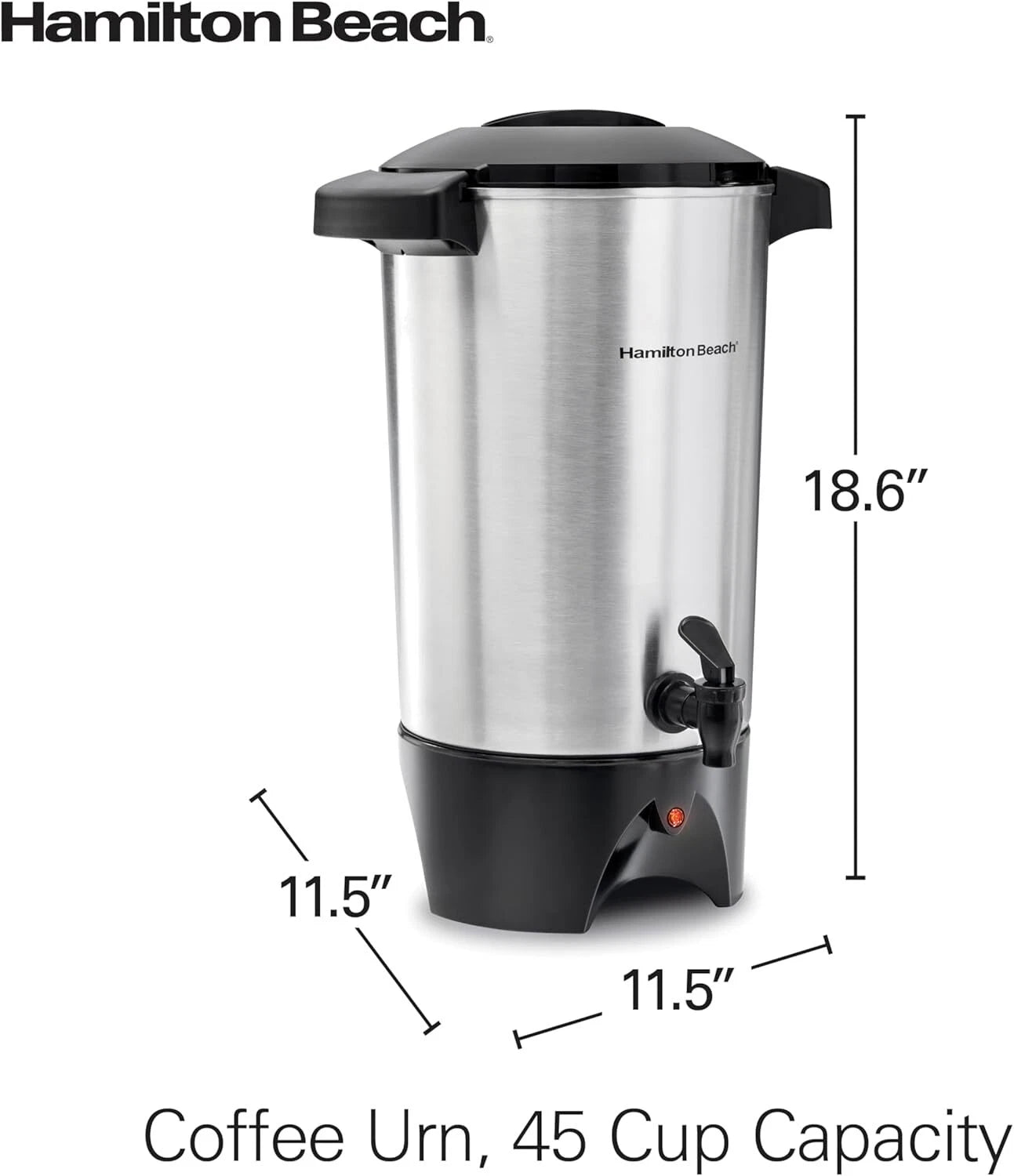 45 Cup Coffee Urn and Hot Beverage Dispenser, Silver 07FC0E-D4 - KOEEK