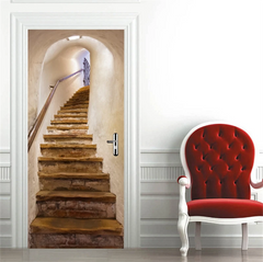 Stairway Wall Art  Self-adhesive Wrap Murals 3D Door Sticker Decal Home Decor 07FC0E-D4 - KOEEK