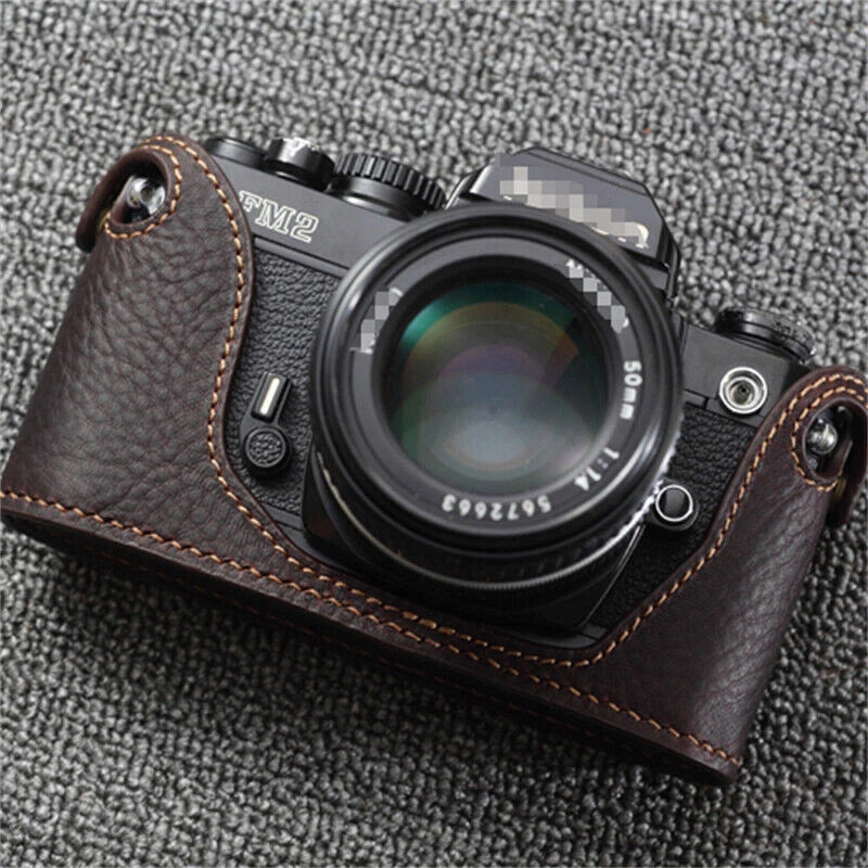 Leather Handmade Half Case Protector Cover For Nikon FM2 FE2 Camera 07FC0E-D4 - KOEEK