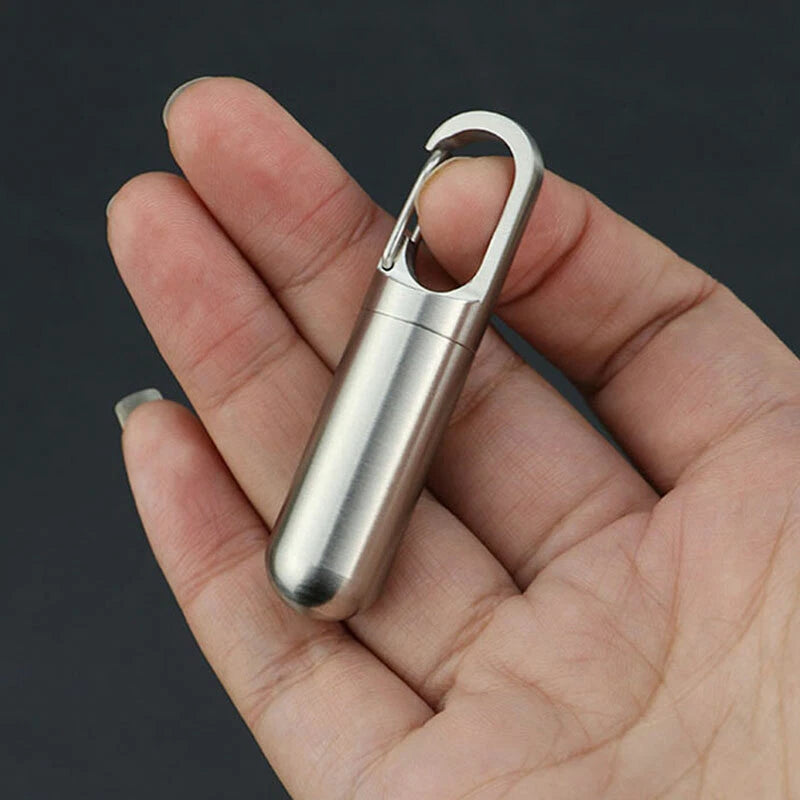 Outdoor Survival  Waterproof Pill Case Key Chain Capsule Seal Container Box 07FC0E-D4 - KOEEK