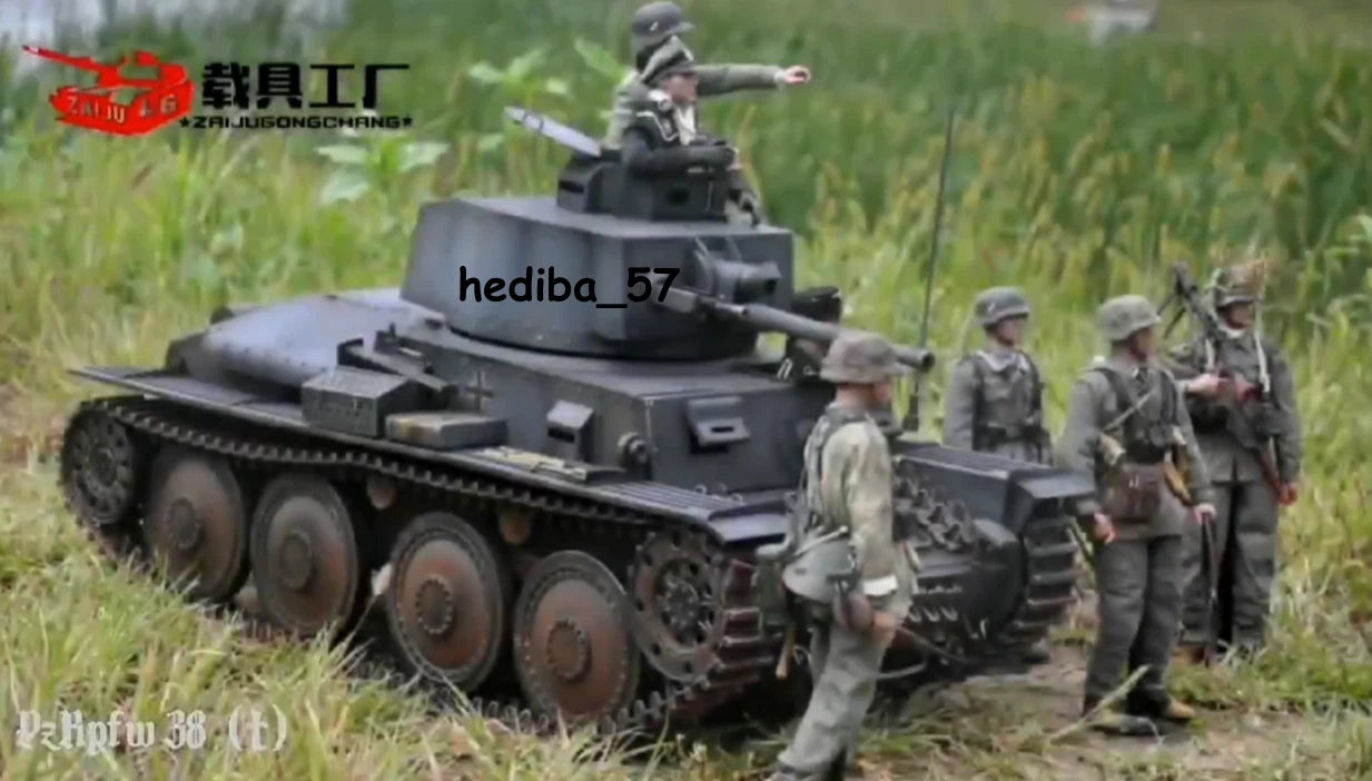 GO-TRUCK 1/6 WWII German 38T Tank Metal Model Not Movable Grey Color In Stock GO-TRUCK - KOEEK