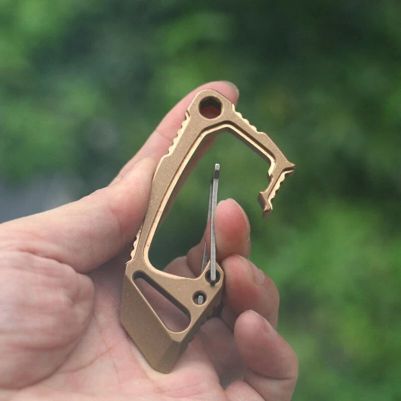 EDC Phosphor Bronze Titanium Alloy Ke chain Carabiner Opener Outdoor Travel Tool 07FC0E-D4 - KOEEK
