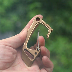 EDC Phosphor Bronze Titanium Alloy Ke chain Carabiner Opener Outdoor Travel Tool 07FC0E-D4 - KOEEK