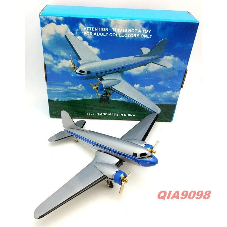 Hand-Made Douglas DC-3 Airliner Wind-up Tin Toy Decoration Adult Collection 07FC0E-D4 - KOEEK