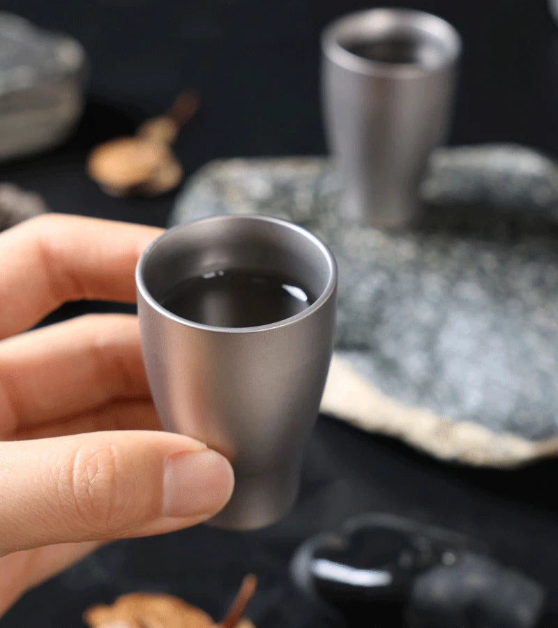 Pure Titanium Water Liquor Glass Drinking Tumbler Cup Mug Good Health Benefits 07FC0E-D4 - KOEEK