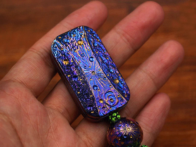 Small Click Solid Titanium Slider Push Card Hand Fidget Decompression EDC Toy 07FC0E-D4 - KOEEK