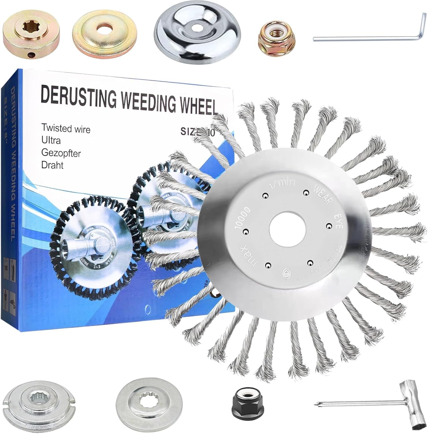 new 10 Inch Steel Wire Trimmer Head, Unbreakable Wired Blade Yard 10 inch 07FC0E-D4 - KOEEK